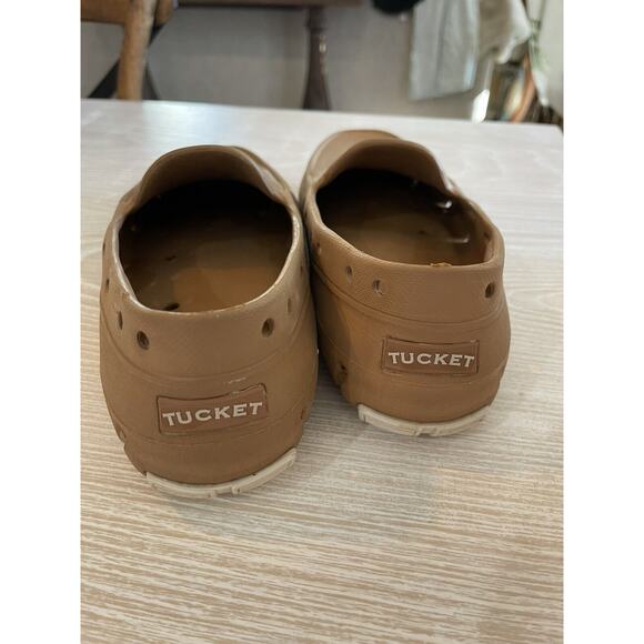 Tucket Giller Deck Boat Driving Shoes Mens Size 9 Cognac & Vanilla New laces - Picture 4 of 8